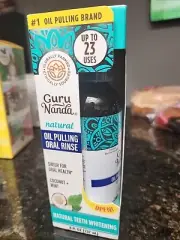 Gurunanda Oil Pulling (8 Fl.Oz) with Coconut Oil and Peppermint (Box Perfect)