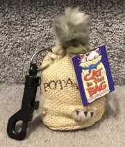 Gray Tabby Cat in the Bag Toy Doesn’t Meow, but Shakes & Vibrates VINTAGE NOS