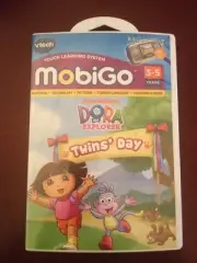NEW! Vtech MobiGo Touch Learning Game Nickelodeon Dora the Explorer Twins Day
