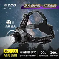 在飛比找momo購物網優惠-【KINYO】感應式LED強光頭燈(LED710)