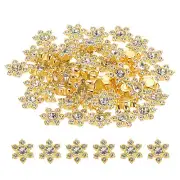 200 Pcs 13mm Flatback Flower Crystal Rhinestone Embellishments, Transparent
