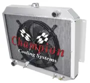 RC Champion 3 Row Radiator W/ 16" Fan for 1966 - 1969 Chrysler 300 V8 Engine (for: Chrysler)