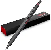 rOtring 2204408 600 Dark Stone, Medium Point, Oil-Based Rollerball Pen, Presentation Box