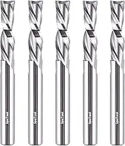 SpeTool 5PCS Down Cut Spiral Router Bits Set,1/4 Inch Shank 1/4 Cutting Diameter 1 Length,Solid Carbide CNC Bit for Woodworking Engraving Carving SP-D1/4-H1/4