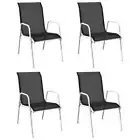 Stackable Garden Chairs Patio Seat Steel and Textilene Multi Colours vidaXL