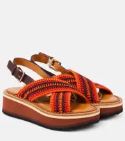 Clergerie Faden leather-trimmed crochet sandals