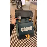 【歐洲OUTLET正品】COACH 雙C滿版LOGO 雙拼色 扣子 後背包   2/10