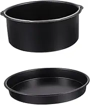 Operitacx 1Set Air Fryer Baking Carbon Steel Cake Barrel Pizza Pan for Air Fryers Durable Kitchen Accessory for Baking Pizza and Pastries Easy to Clean