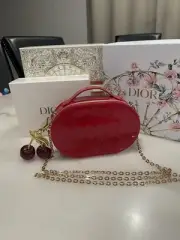 Dior Red Patent Zipped Cosmetic Pouch Toiletry Bag New!! Dior Red Beauty Bag