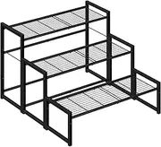 [Simple Trending] 3 Tier Metal Plant Stand Outdoor Indoor Waterproof, Stackable Heavy Duty Tall Plant Shelf Flower Pot Holder for Garden, Display Rack, Black