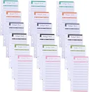 WEKAMOS 40Pcs Planner Cards Assorted Color Expense Sheets for Personal Finance Management Easy to Use Tracker for Home Office and School Budgeting