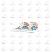 Kids Nike Air Jordan 1 SS GS Pink Oxford Blue White Orange FN7452-400 Sneaker