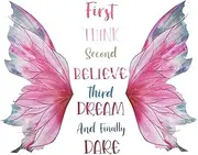 Pinenjoy Pink Butterfly Wall Decal Inspirational Quote Wall Stickers 22.8x16.9inch Motivational Saying Self-Adhesive Vinyl Wall Clings for Door Bedroom Living Room Nursery Decoration