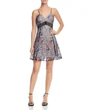 Womens Aqua Embroidered Mesh Lace Cami Dress Size XS