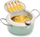 ZOOFOX Deep Fryer Pot With Thermometer, Japanese Frying Pot With Lid And Oil Pan