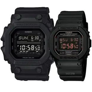 CASIO 卡西歐 G-SHOCK 經典軍事風情侶手錶 對錶 送禮推薦 GX-56BB-1+DW-5600MS-1