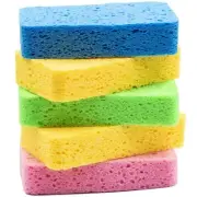 5 Pack Large Compressed Cellulose Sponges Thick Scrub Sponges for Cookware
