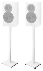 Pair 37” Steel White Stands For Revel Concerta2 M16 Bookshelf Speakers