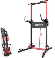 ONETWOFIT Power Tower Pull Up Bar Station, Multi-Function Adjustable Height Foldable Dip Station for Home Gym Workout, Heavy Duty Strength Training Fitness Equipment, Pull Up Stand 400LBS