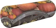 Bolster Pillow Insert Neck Roll Pillow Covers Decorative Round Pillow for Back Cylinder Throw Pillow Leg Support Pillow Pumpkins Autumn Orange Decoration
