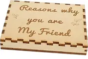 ORFOFE 1 Set Wooden Friendship Box Set with Heart Slices Unique Appreciation Keepsake Box for Friends Creative Design Portable and Lightweight for Special Occasions