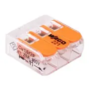 5 x Wago 3-Way Compact Lever Connector 221-413