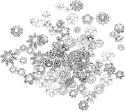 [Hohopeti] Unique Shape Silver Jewelry Bead Caps Pcs Spacer Beads for Jewelry Making Diy Accessories