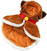 GEUGECY Dog Winter Cloak | Winter Thickened Dog Cape Dog Cloaks,Cosplay Hooded Dog Costume Pet Clothing for Small Dogs & Small Cats