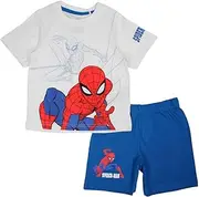 [Disney] SPIDERMAN 2-Piece Set T-Shirt + Shorts Kids (2 to 8 Years), Unisex, Boy, Girl, Soft, Cute, Warm, T-Shirt, Shorts, Marvel, Model SP S 52041658 S1-2A, Blue