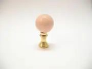 Lamp Finial Flesh Pink Ceramic Ball Sphere Glossy Glaze 25 mm 7T