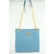 Tory Burch Everly Swingpack Crossbody Bag Logo $428 shoulder chain Blue Yonder