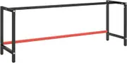 Work Bench Frame Matte Black and Matte Red 220x57x79 cm Metal,Table Legs 11KG-151458