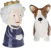 Queen and Corgi Salt & Pepper-3.5" H, 3.5 inches high,