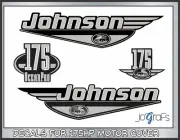 Decals Kit Johnson OceanPro 175hp Silve & Black Outboard Stickers Die-Cut