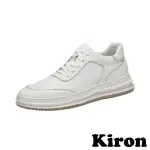 【KIRON】厚底運動鞋/潮流百搭時尚皮革拼接厚底運動鞋-男鞋(白)