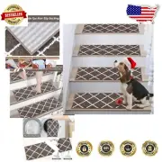 Non-Slip Stair Treads 28in x 9in - 10pcs Machine Washable Carpet Runners