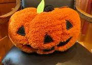 HALLOWEEN RACHEL ASHWELL FARMHOUSE JACK O LANTERN PUMPKIN PILLOW LARGE