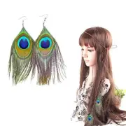 PPX Peacock Feather Hippie Headband Accessories and Feather Earrings - Bohemia