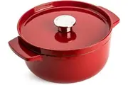 KitchenAid Cast Iron Durable Casserole Pot Home Cooking 22cm 3.3L Empire Red