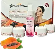 Green Mine Papaya Facial Kit, Massage Cream, Scrub, Face Pack, Facial Gel