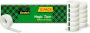 Scotch Magic Tape, 12 Rolls, Numerous Applications, Invisible, Engineered for Repairing, 3/4 x 1000 Inches, Boxed (810K12)