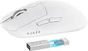 A.JAZZ AJ139 G Pro 4K Wireless Gaming Mouse Ultra-Lightweight with Dual Mode-Type C Wired/2.4Ghz USB Receiver up to 26000DPI 6 Programmable Button Ergonomic Symmetric for PS4 Xbox PC Mac Gamer(White)