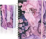 2025 Planner - 2025 Planner Weekly and Monthly, JAN. 2025 - DEC. 2025, 8.4" X 6" Calendar Planner Notebook with Monthly Tabs, 140 Pages Daily Organizer with Back Pocket, Pink Floral