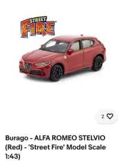 Burago - ALFA ROMEO STELVIO (Red) - 'Street Fire' Model Scale 1:43)