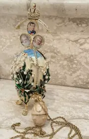 Faberge Imperial Egg Collection Something blue for bride Faberge Egg pendant