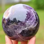 Natural Dream Amethyst Carved Ball Reiki Crystal Sphere Christmas gift XQ2904
