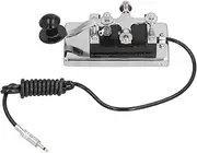 Marhynchus Stainless Steel Morse Code CW Telegraph K4 Hand Key for Radio Communication Teaching Aids, Compact Morse Code Telegraph Key Kit with Base, Spring and Press Plate,
