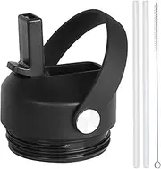 Straw lid for Yeti Rambler Water Bottle 18 26 36 64 oz, Replacement Cap Straw Cap for RTIC and Yeti Bottle, Lid with Straws and Brush and Flexible Handle