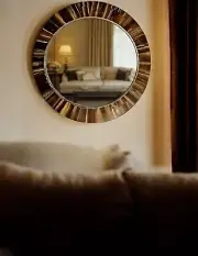 18" Natural Tiger Stone Mirror Add a touch of opulence And perfect for your Deco