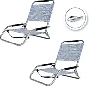 Lazy Dayz Folding Backpack Beach Chair for Adults Set of 2, Comfortable Foldable Camping Chairs, Patio & Lawn Recliner Chair, Durable Outdoor Seating, 100KG Capacity
